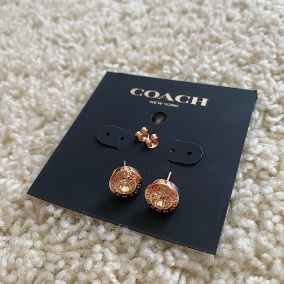 Coach Rose Gold Earrings - Picture 1 of 9